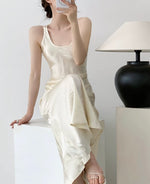 Load image into Gallery viewer, Textured Flare Hem Dress in Cream