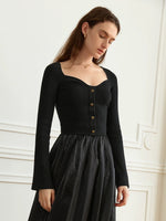 Load image into Gallery viewer, Sweetheart Knit Top in Black
