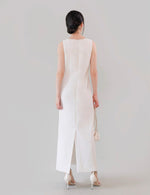 Load image into Gallery viewer, Tailored Maxi Sleeveless Suit Dress in White