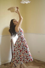 Load image into Gallery viewer, Square Neck Floral Flare Dress in Multi