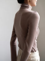Load image into Gallery viewer, Side Line Turtleneck Top in Purple