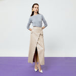 Load image into Gallery viewer, Beatrix Faux Leather Skirt in Creme