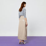 Load image into Gallery viewer, Beatrix Faux Leather Skirt in Creme