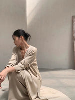 Load image into Gallery viewer, Knitted Maxi Sleeveless Dress in Kahki