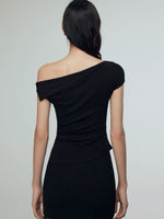 Load image into Gallery viewer, Toga Stretch Tee Top in Black