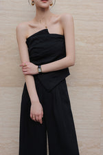 Load image into Gallery viewer, Tailored Bustier Top // Trousers Set in Black