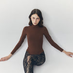 Load image into Gallery viewer, Bree High Neck Bodysuit in Brown