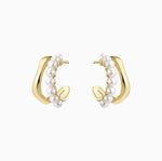 Load image into Gallery viewer, Duo Loop Pearl Earrings