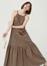 Load image into Gallery viewer, Halter Panel Tent Maxi Dress in Brown