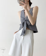 Load image into Gallery viewer, Bow Tie Sleeveless Top in Black