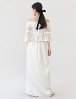 Load image into Gallery viewer, Off Shoulder Lace Flute Top in White