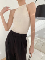 Load image into Gallery viewer, Light Knit Halter Top in Cream
