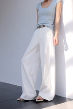 Load image into Gallery viewer, Cotton Wide Leg Jeans in White