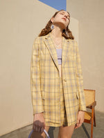 Load image into Gallery viewer, Plaid Mini Wrap Skirt in Yellow