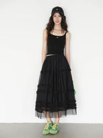 Load image into Gallery viewer, Layered Tulle Skirt in Black