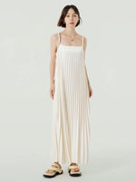 Load image into Gallery viewer, Pleated Twist Cami Maxi Dress in White