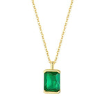 Load image into Gallery viewer, Emerald Square Pendant Chain Necklace