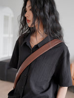 Load image into Gallery viewer, Classic Short Sleeve Shirt // Relaxed Pants Set in Black