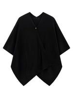 Load image into Gallery viewer, Light Knit Poncho Cardigan in Black