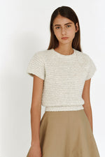 Load image into Gallery viewer, Korean Hearte Knit Top in Cream