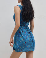 Load image into Gallery viewer, Aquamarine Floral Sleeveless Mini Dress in Blue
