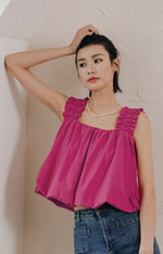 Load image into Gallery viewer, Gathered Strap Bubble Top in Pink