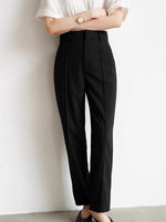 Load image into Gallery viewer, Tapered Line Trousers in Black