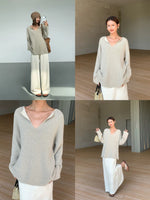 Load image into Gallery viewer, Relaxed Light Knit Top in Greige