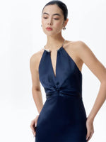 Load image into Gallery viewer, Twist Detail Gown in Navy