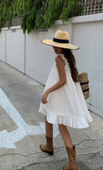 Load image into Gallery viewer, Sleeveless Gathered Babydoll Dress in Black