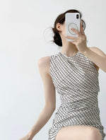Load image into Gallery viewer, Patterned Gathered Dress in Cream