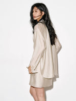 Load image into Gallery viewer, Tencel Blend Sheen Shirt in Oat Beige
