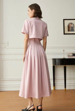 Load image into Gallery viewer, Cropped Button Collar Jacket in Pink