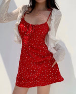 Load image into Gallery viewer, Poppie Floral Tie Strap Mini Dress in Red