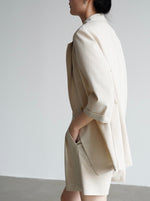 Load image into Gallery viewer, Midi Sleeve Summer Blazer in Beige
