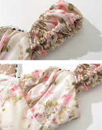 Load image into Gallery viewer, Brielle Floral Empire Satin Dress in Pink