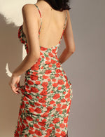 Load image into Gallery viewer, Scarlette Floral Drop Back Maxi Dress in Orange