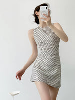 Load image into Gallery viewer, Patterned Gathered Dress in Cream