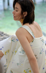 Load image into Gallery viewer, Floral Sleeveless Tent Dress in White