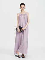 Load image into Gallery viewer, Crepe Tent Pocket Maxi Dress in Purple