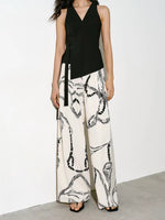 Load image into Gallery viewer, Printed Wide Leg Pants in Cream