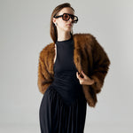 Load image into Gallery viewer, Celine Drape Stretch Maxi Dress in Black