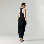 Load image into Gallery viewer, Celine Drape Stretch Maxi Dress in Black