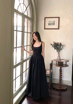 Load image into Gallery viewer, Drop Back Sleeveless Stretch Maxi Dress in Black