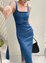 Load image into Gallery viewer, Denim Tank Sheath Dress in Blue