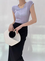 Load image into Gallery viewer, Ribbed Cap Sleeve Knit Top in Purple