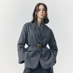 Load image into Gallery viewer, Colette Wool Single Breasted Blazer in Grey