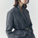 Load image into Gallery viewer, Colette Wool Single Breasted Blazer in Grey
