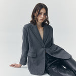 Load image into Gallery viewer, Colette Wool Single Breasted Blazer in Grey