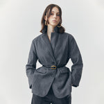 Load image into Gallery viewer, Colette Wool Single Breasted Blazer in Grey
